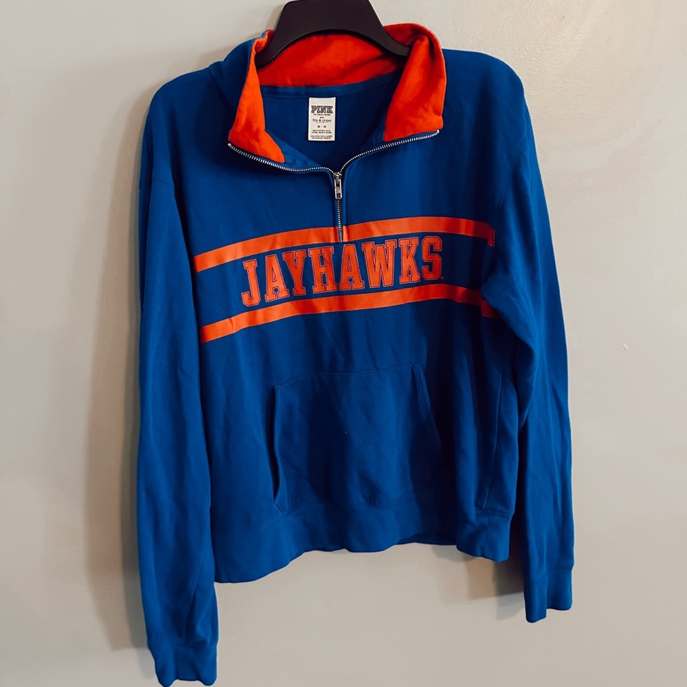 VS Pink Kansas Jayhawks Blue Quarter-Zip